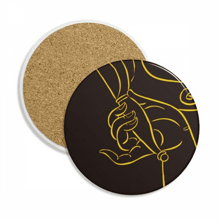 

Culture Hand Pattern Coaster Cup Mug Tabletop Protection Absorbent Stone