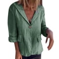 thumbnail image 2 of HBFAGFB Womens Cardigan Plus Size Lapel Button Down Jacket Simple and Versatile Daily Wear Green Size XXXXXL, 2 of 8