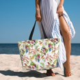 thumbnail image 3 of Wukai Wild Exotic Birds And Flowers Print Zipper Bag,large Beach Tote Bag,Waterproof Sandproof Bag,Grocery and Picnic Tote Travel Bag, 3 of 5