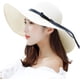 thumbnail image 1 of Sombrero de paja de ala ancha para mujer, gorra enrollable plegable y flexible, sombreros de playa de verano, 1 of 7