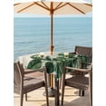 thumbnail image 3 of Outdoor Tablecloths with Umbrella Hole & Zipper, Palm Leaves Tropical 54x54 Inch Square Tablecloths, Green Botanical Summer Linen Waterproof Table Cloth, Patio/Pool/Picnic Table Covers, 3 of 8