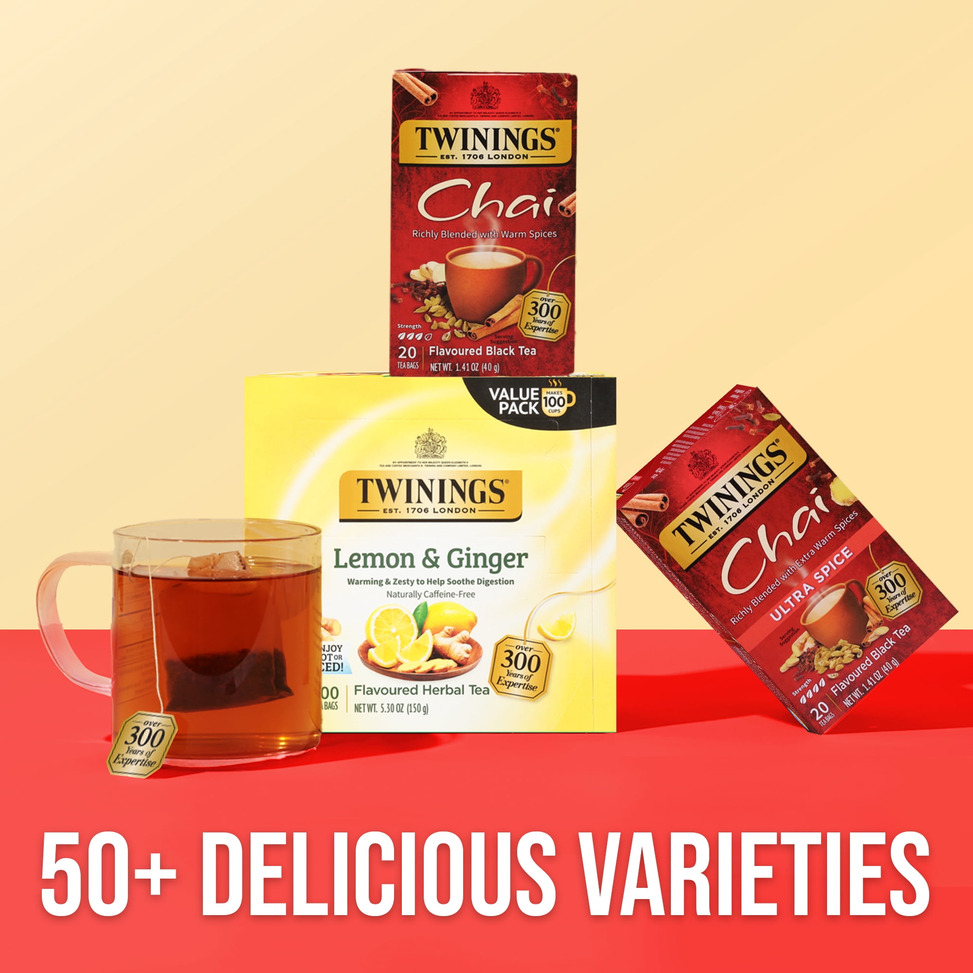(4 pack) Twinings Chai Spiced Black Tea Bags, 20 Count Box