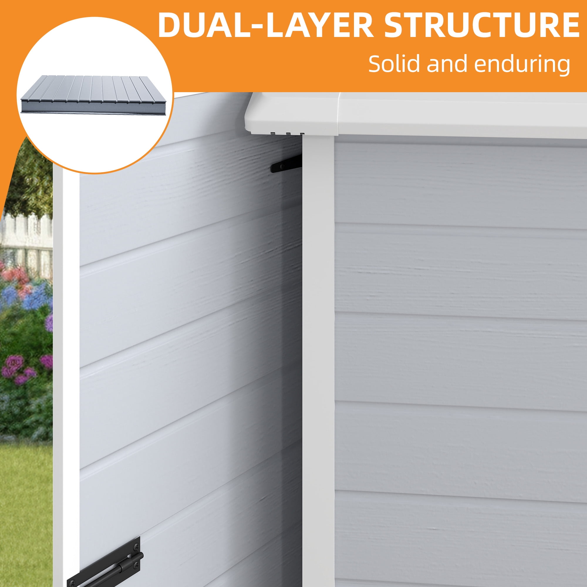 Uforic 6x4 FT Resin Storage Shed, Reinforced Floor, Lockable Door, Window & Vents, Waterproof for Garden Backyard Patio Lawn