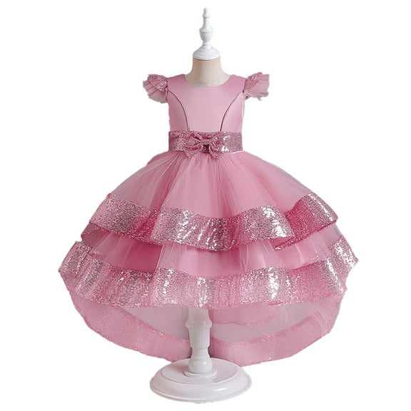 SHIWEN Off the Shoulder Flower Girl Dress for Toddler Kids Sequins Tulle Princess Dresses Wedding Bridesmaid Holiday Party Gown 4-12T