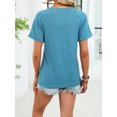 thumbnail image 2 of Cuteduck Women's Short Sleeve V-Neck T-Shirt – Ruched Detail, Loose Fit Solid Color Soft Summer Top – Casual Everyday Essential S-2X, 2 of 7