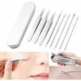 thumbnail image 3 of 8 Piece Blackhead Remover Tool Kit, Stainless Steel Pimple Extractor Set, Facial Pore Cleaning Tools with Case for Skincare Routine Beauty Care Tools, 3 of 8