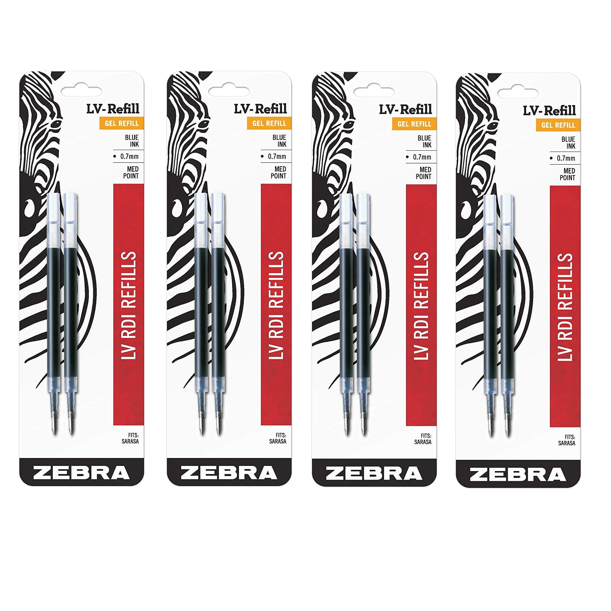  Zebra Sarasa Dry B-RJLV7-BK Gel Ballpoint Pen Refill, 0.7  Core, Black, 10 Pieces : Office Products