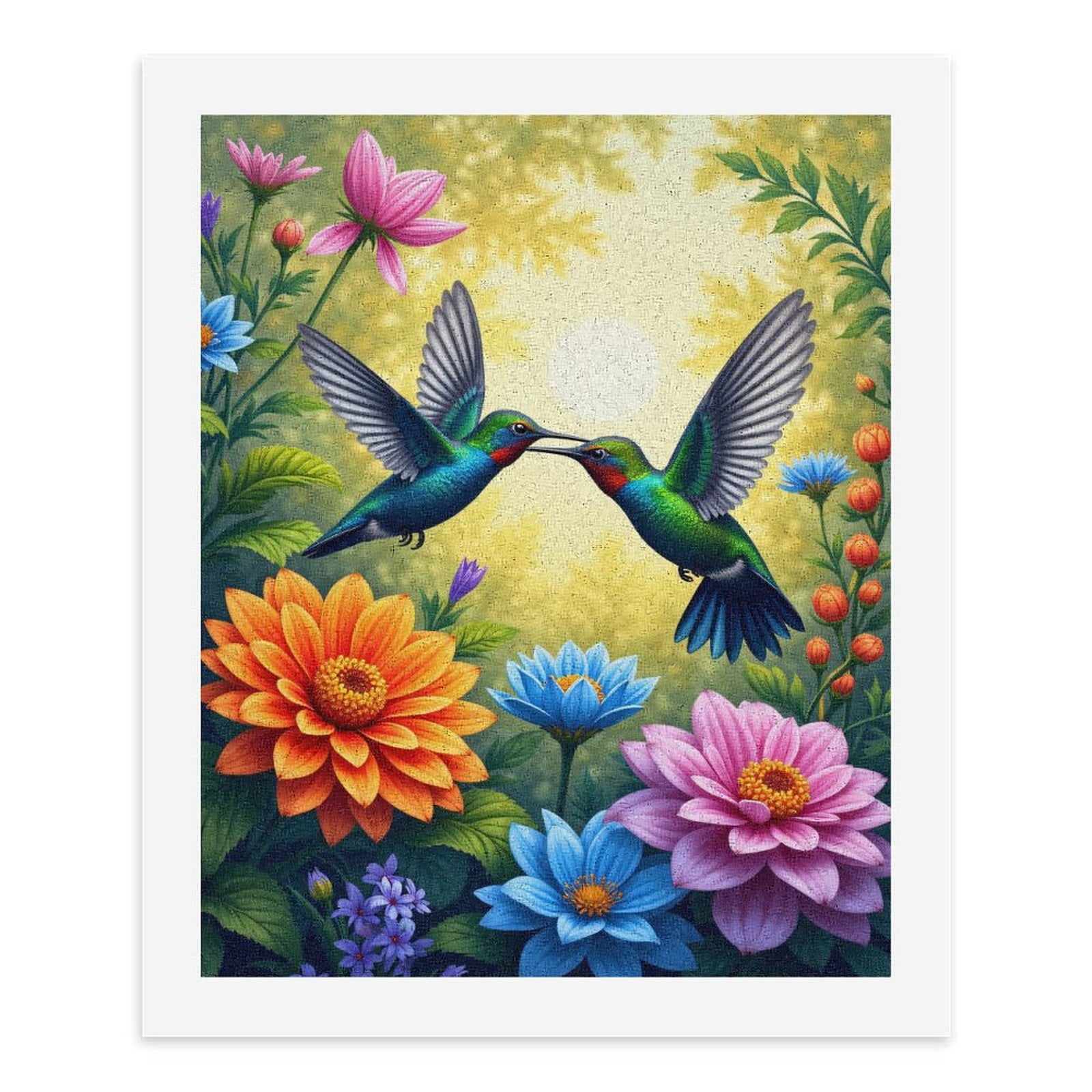 Paint by Numbers Kit for Adults, Hummingbirds Sunset Floral Paint by Numbers, Easy Paint by Numbers Kit for Adults Beginner, DIY Adult Paint by Number Kits on Canvas, Home Decor