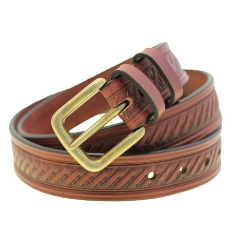 Embossed Brass Buckle - Made In USA 1 3/8