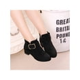 Gomelly Girls Fashion Ankle Boots Low Heel Dress Shoes Black 1Y