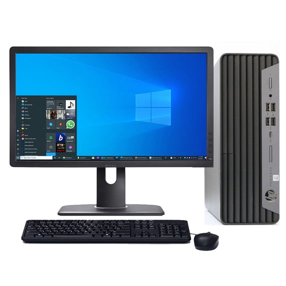 Restored Windows 11 HP G6 Desktop Computer | 8-Core i7 10th gen 2.9GHz CPU | 16GB RAM | 256GB SSD | 24" LCD | (Refurbished)