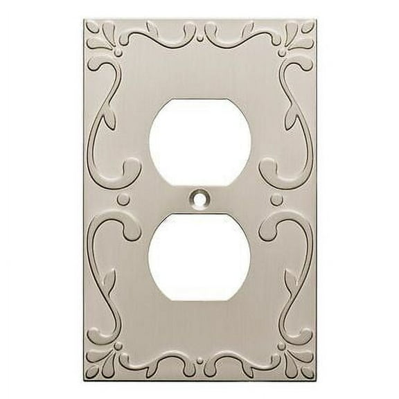 Franklin Brass Classic Lace Single Duplex Wall Plate in Satin Nickel