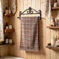 thumbnail image 7 of HOZADOIE Checkered Facial Cotton Towels 13X29In, Ultra Soft & Highly Absorbent Hand Towels for Bathroom, Soft Feel Fingertip Towels Quick Drying Towels, Coffee, 7 of 7