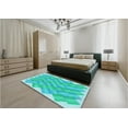 thumbnail image 5 of Ahgly Company Machine Washable Indoor Square Transitional Turquoise Green Area Rugs, 3' Square, 5 of 7