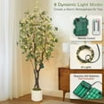 thumbnail image 4 of Soonbuy Artificial Eucalyptus Tree Indoor, 5ft Tall Fake Artificial Plant with White Planter，Large Faux Floor Plant Fake Silk Trees with 50 Lights Artificial Trees for Home Decor Indoor, 4 of 5