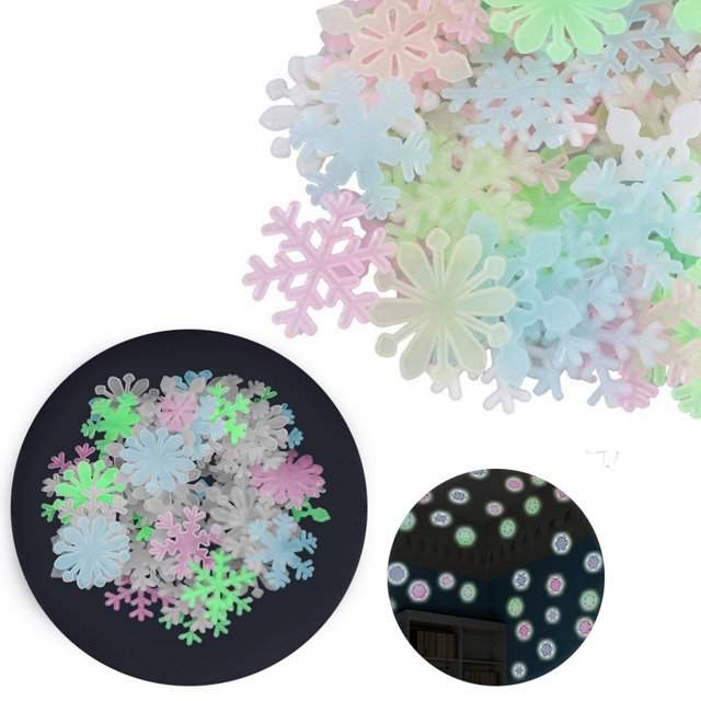 Que Brillan En La Oscuridad Copo De Nieve Multicolor Pegatinas De Pared Calcomanías De Pared Calcomanías De Techo Para Niños Niñas Niños Dormitorio 50 Piezas seitruly HA046576-03