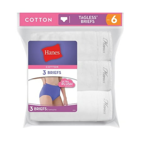

Ladies White Cotton Briefs 3-Pack
