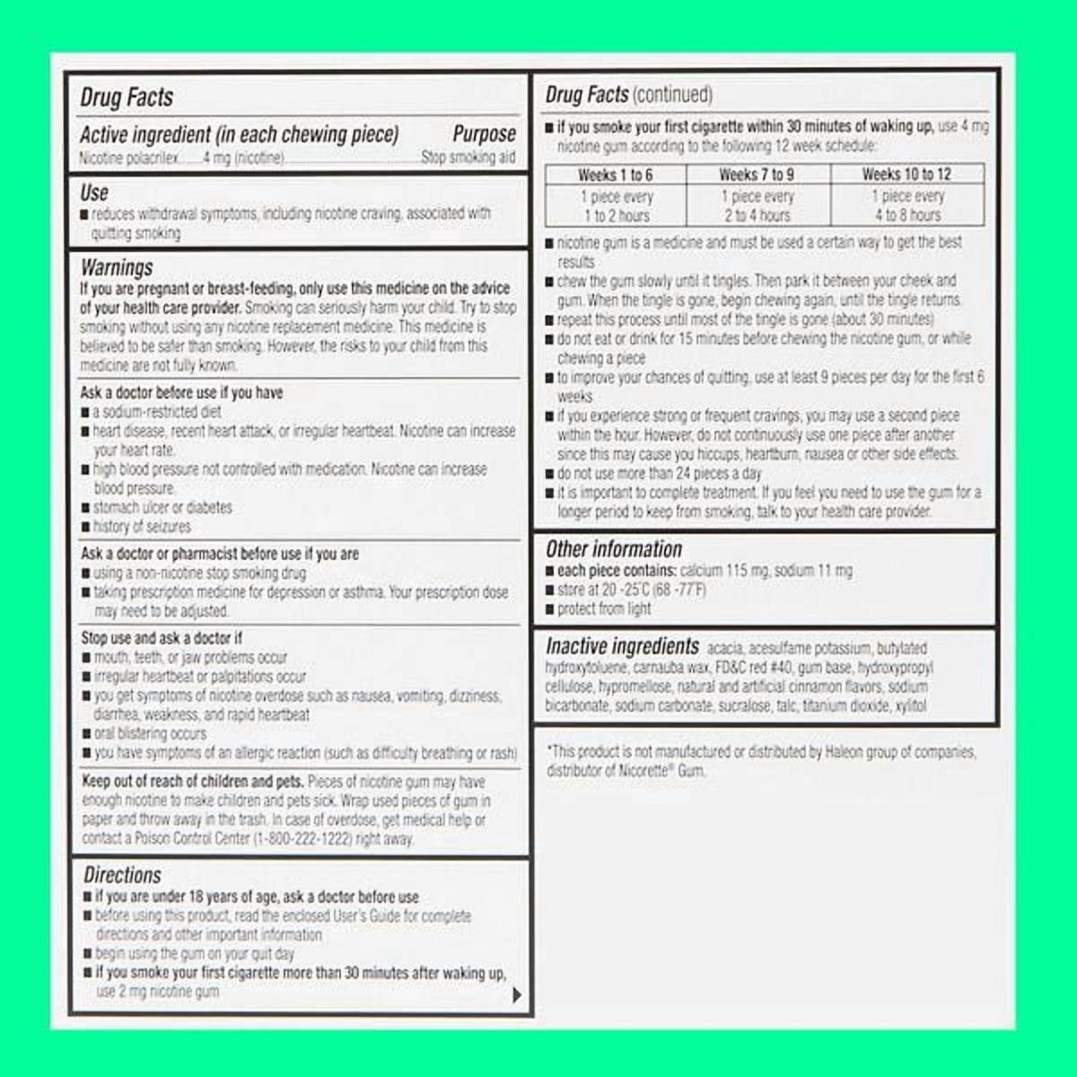 LUCY Nicotine Gum, Stop Smoking Aid and Withdrawal Support, Fruit Flavor, 4mg 100ct pack