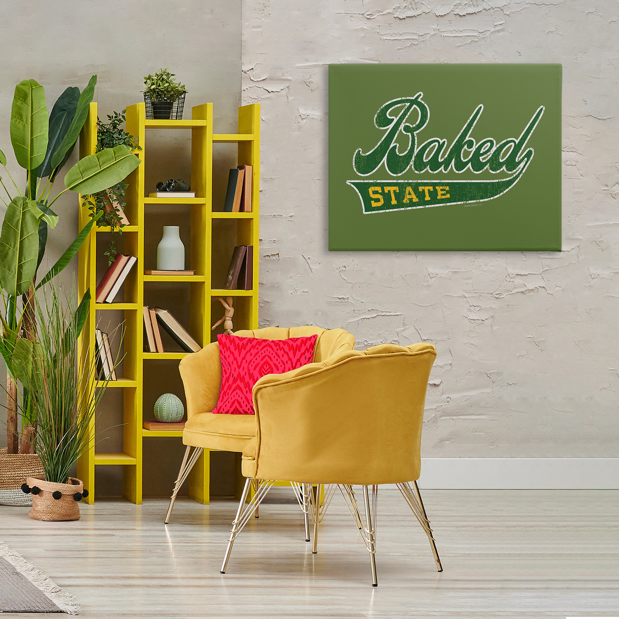 Stupell Industries Baked State Varsity Style Text & Numbers Painting Wrapped Canvas Art Print Wall Art, 40 x 30