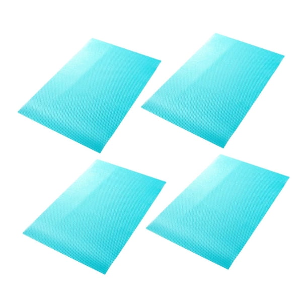 4 alfombrillas para frigorífico y cajón de cocina. azul