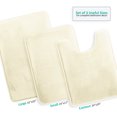thumbnail image 3 of Set of 3 Clara Clark Bath Mat Bathroom Rug - Absorbent Memory Foam Bath Rugs - Non-Slip, Thick, Cozy Velvet Feel Microfiber Bathrug - White - Large 20"x32" - Small 17"x24" - Contour 24"x20", 3 of 6