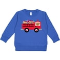 thumbnail image 2 of Inktastic Valentine Fire Truck Heart Bear Toddler Sweatshirt, 2 of 4