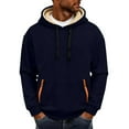 thumbnail image 6 of YOIAVAIOY Men's Fleece Lined Hoodie Winter Warm Heavyweight Pullover Thickened Sherpa Sweatshirt Fall Winter with Pocket Navy M, 6 of 10