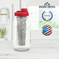 thumbnail image 6 of Cold Brew Coffee Maker Kit: Wide Mouth Mason Jar with Screw Top Lid, Stainless Steel Filter for Delicious Brewed Coffee, Infused Tea, Alcohol - 2 Quart 64 oz Old Glory Red, 6 of 7