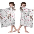 thumbnail image 4 of Bull Terriers and Hearts Hooded Bath Towel，50"x30" for Ages 3 To 12 Kids, Quick Dry Lightweight Soft Microfiber Hood Beach Towel Cover Up for Kids, 4 of 7