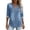 Light Blue-Tops, variant on Womens V Notch Neck Denim Shirts 3/4 Sleeve Rolled Cuff Blouses Daily Wear Casual Tops Light Blue L