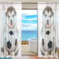 thumbnail image 3 of Coolnut Funny Puppy Holding A Soccer Ball Semi Sheer Curtains Window Voile Drapes Panels Treatment-55x78in for Living Room Bedroom Kids Room, 2 Pieces, 3 of 3