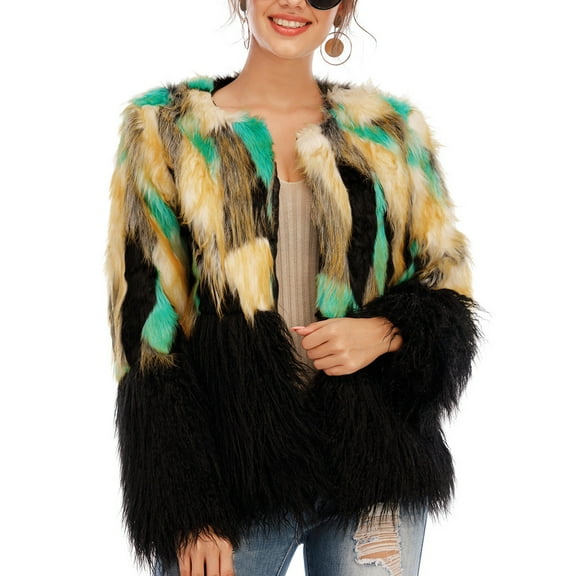 OKBOP Sweater for Women,Womens Faux Fur' Long Sleeve Patchwork WaistWinter Coat Body Warmer Jacket Winter Coat Outwear Womens Cardigan