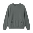 thumbnail image 4 of HOMBOM Womens Winter Sweatshirt Soft Fleece Long Sleeve Hoodless with Pockets Crew Neck Pullover Tops for Women Fashion Outfits, 4 of 6