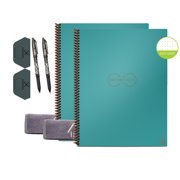 Rocketbook Core Letter 2-Pack Smart Reusable Notebook with 2 Pens and 2 Microfiber Cloths and 2 Pen Stations 8.5" X 11", Light Blue