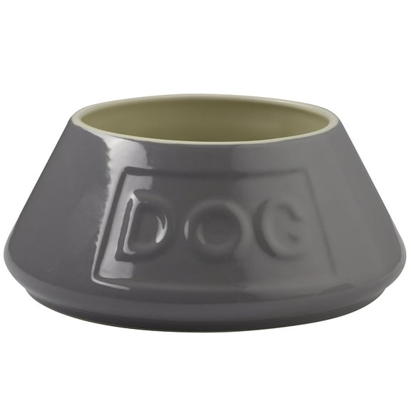 Mason Cash: Non-Tip Dog Bowl - Grey - 8.3", 54oz - Durable Ceramic Food & Water Angled Dish, Microwave-Dishwasher Safe, Pet Meal Feeding & Hydration