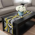 thumbnail image 4 of Yellow Geometric Table Runner 72 Inches Long, Gray Black Retro Abstract Stripes Lines Kitchen Coffee Dining Table Decoration for Home Party Birthday Wedding Home Decor 16x72 Inches, 4 of 8