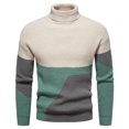 thumbnail image 4 of Mode Décontractée pour Hommes Pull Col Montant Patchwork Manches Longues Pull-Over, 4 of 5
