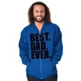 thumbnail image 3 of Cool Father's Day Best Dad Ever Men's Big & Tall Graphic Zip Up Hoodie Brisco Brands 4X, 3 of 5