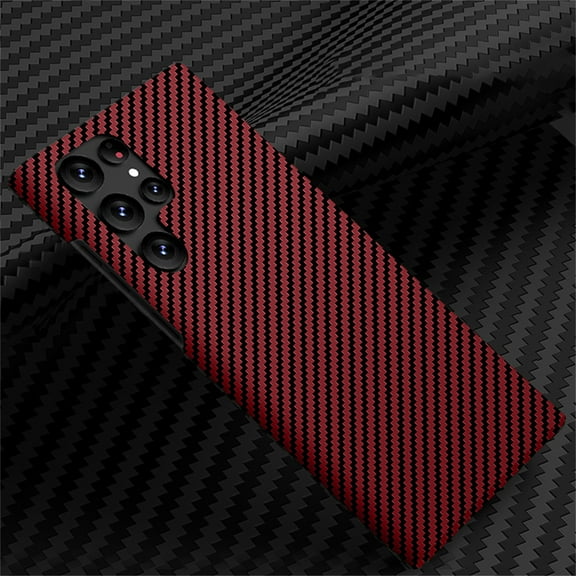 For Samsung Galaxy S23 Ultra Phone Case Magnetic [Military-Grade Drop Protection] Carbon Fiber Support Wireless Charging Slim Mens Women Matte Shockproof Protective Cover,Winered