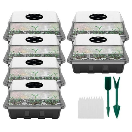 

Seroniy Greenhouse Propagation Box 12 Cells Greenhouse Propagation Tray Indoor Mini Greenhouse Propagation Set with Lid and Ventilation