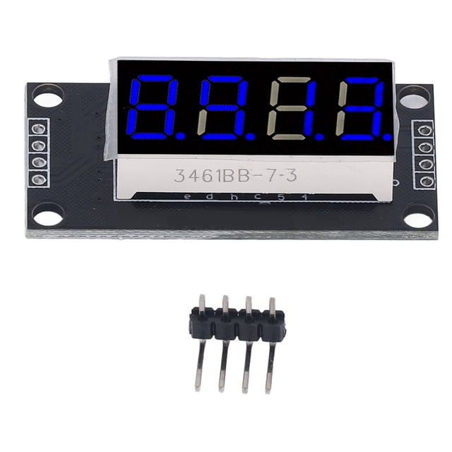 Módulo optoelectrónico digital con controlador TM1637 para pantalla LED de 7 segmentos y 4 dígitos, color azul, 0,36 pulgadas