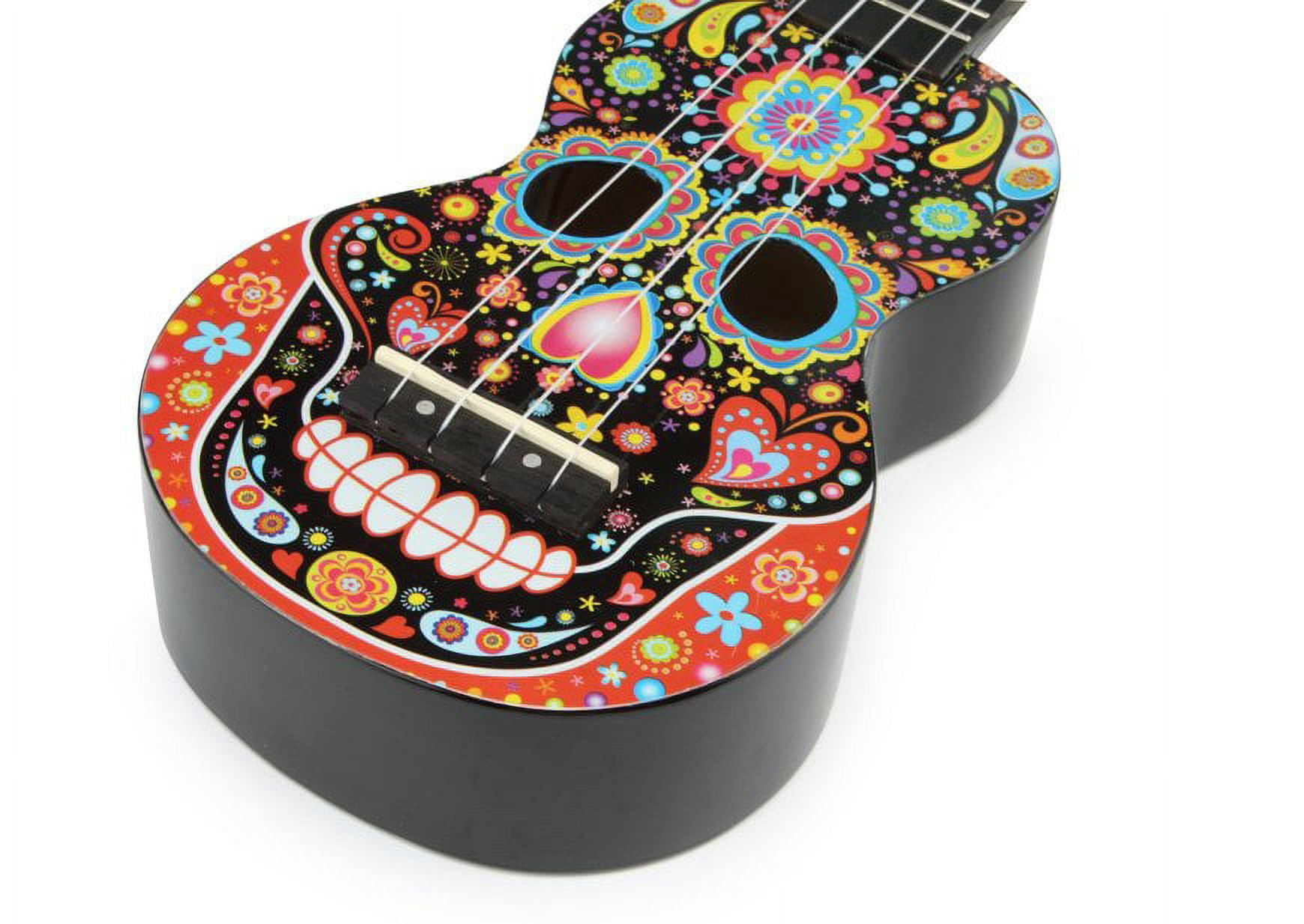 Art Series Soprano Ukulele w/Bag Skull Day of the Dead Skull