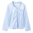 thumbnail image 7 of Hessimy Toddler Boys Girls Spring Summer 2Pcs Long Sleeve Button Pajamas Casual Set, Button Pjs Style,1-11 Years(Light Blue,9-10 Years), 7 of 7