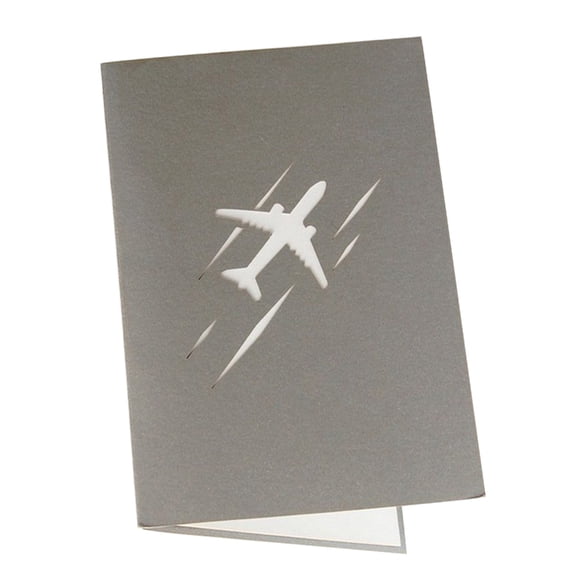 WHAMVOX Light Grey 3D Aircraft Card Birthday Greeting Cards for Graduate 4.5 x 6.2 inches