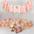 thumbnail image 2 of Baby Birthday Decoration 1st Birthday High Chair Banner Peach Theme Party Supplies Photo Props Sweet First Birthday Banner, 2 of 5