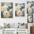 thumbnail image 4 of Designart "Ink-Blot Blooms: White And Blue Mums II" Chrysanthemums Wall Decor, 4 of 7