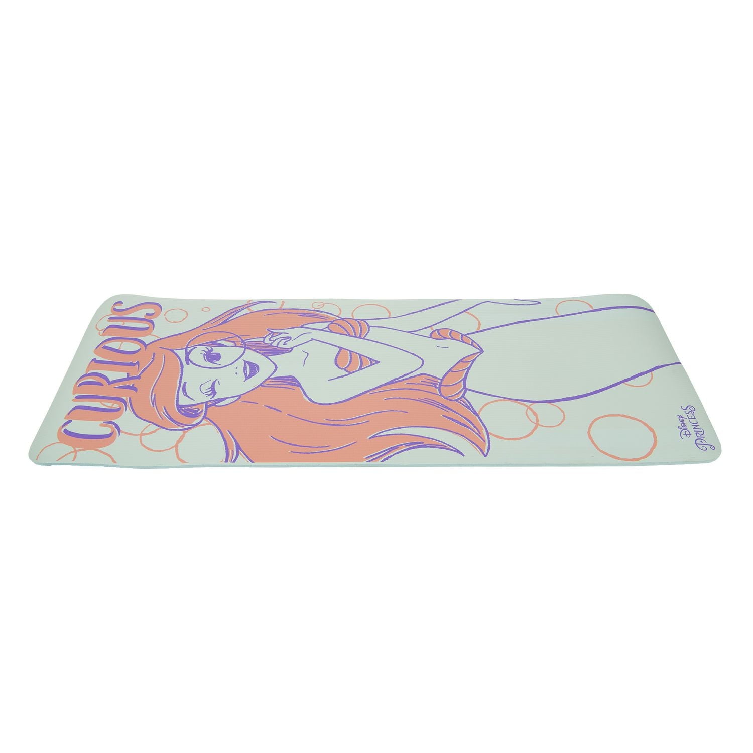 Tapis d’exercice 10 mm imprimé Ariel de Disney – 61 cm x 152,4 cm – Bleu/rouge