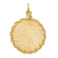 thumbnail image 1 of 14k Yellow Gold Patterned .013 Gauge Engravable Disc Rope Charm with satin back, 1 of 3
