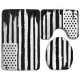 thumbnail image 1 of ABPHQTO Bandera de Estados Unidos en blanco y negro Juego de alfombras de baño de 3 piezas Alfombra de baño Alfombra de contorno y tapa de inodoro ABPHQTO  Cont-CHAPPLE-25673, 1 of 2