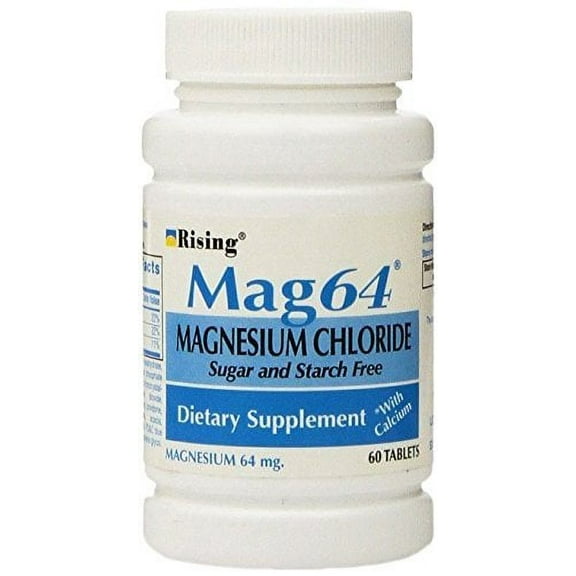 Rising Mag64 Magnesium Chloride with Calcium Tablets, 300 Count, (Pack of 5)